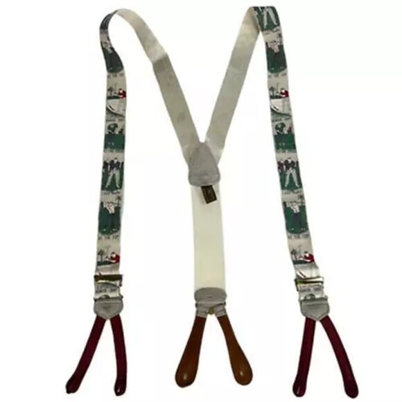 Trafalgar Mens Y Back Suspender Multicolor Button Adjustable Golf Novelty 46" - Picture 6 of 12